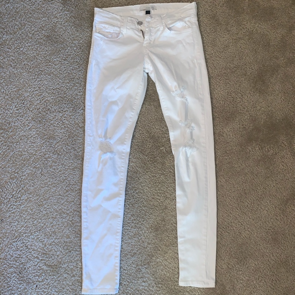 Flying Monkey Distressed White  Skinny Jeans 26